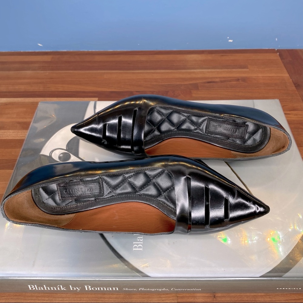 Céline Matte Leather Laser-Cut Kitten Heels - Picture 6 of 12